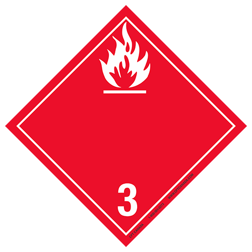 Plaque classe 3 TMD internationale : Liquides inflammables