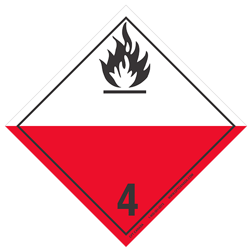 Class 4.2 International TDG placard : Substance liable to Spontaneous Combustion