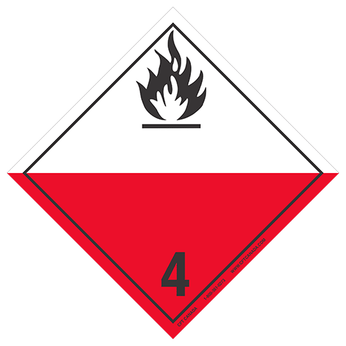 Étiquettes classe 4.2 TMD internationales : Matières sujettes à l’inflammation spontanée