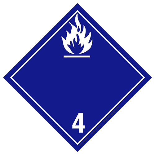 Plaque classe 4.3 TMD internationale : Matières qui, au contact de l’eau, dégagent des gaz inflammables (hydro réactive)