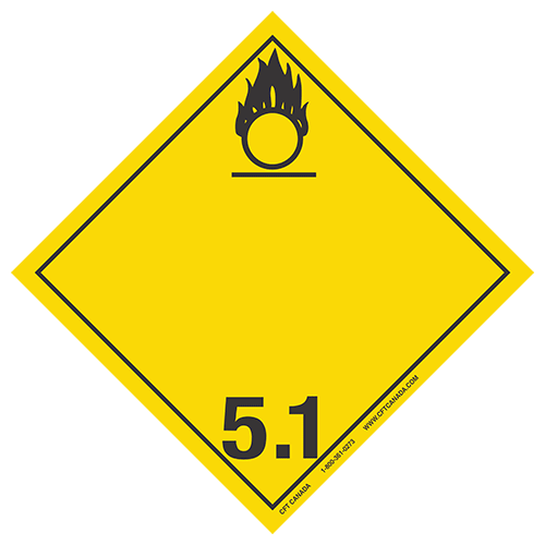 Class 5.1 International TDG placard : Oxidizing Substances