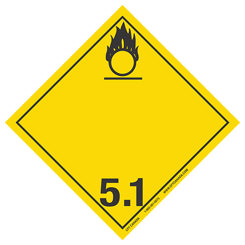 Class 5.1 International TDG Labels – Oxidizing Substances