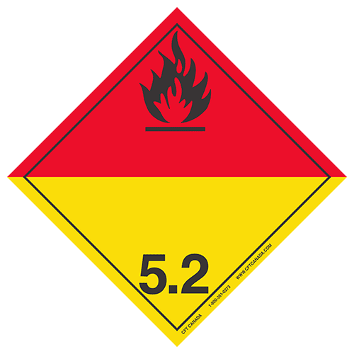 Class 5.2 International TDG placard : Organic Peroxides