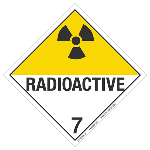 Plaque classe 7 TMD internationale : Matières radioactives