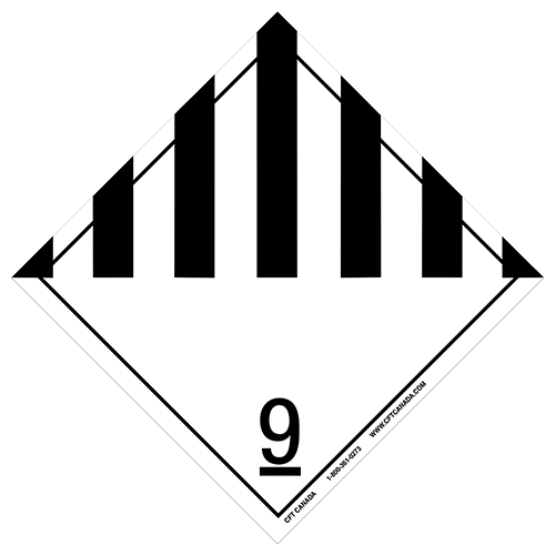 Class 9 TDG International Placard : Miscellaneous Products, Substances or Organisms