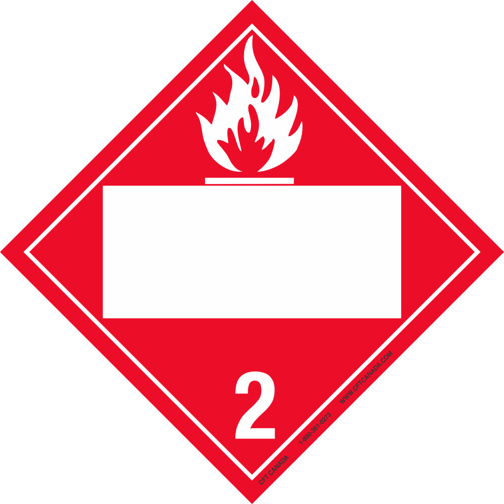 Plaque classe 2.1 TMD internationale avec boîte ONU vide : Gaz inflammables