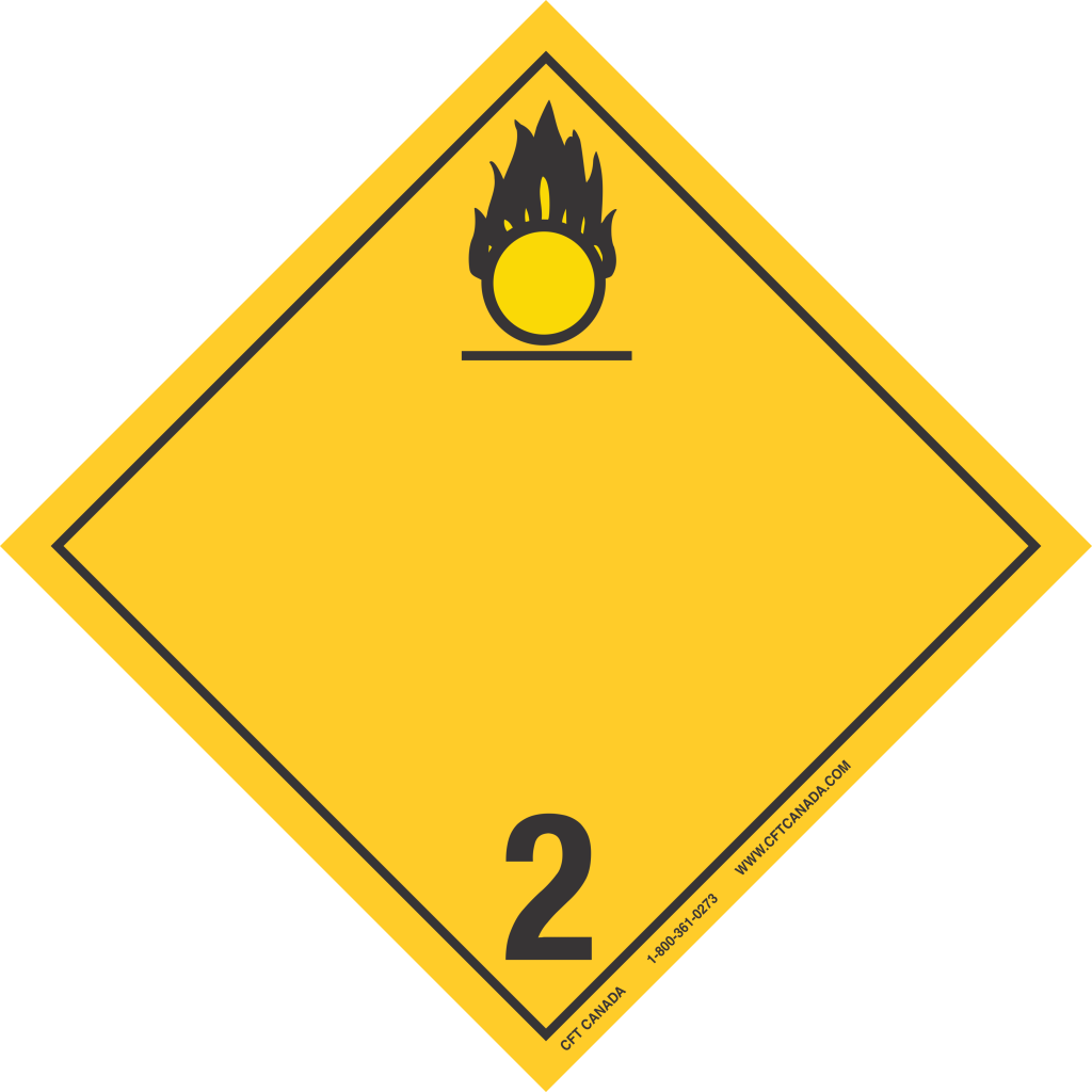 Class 2.2 (5.1) TDG labels – Canada: Oxidizing Gases