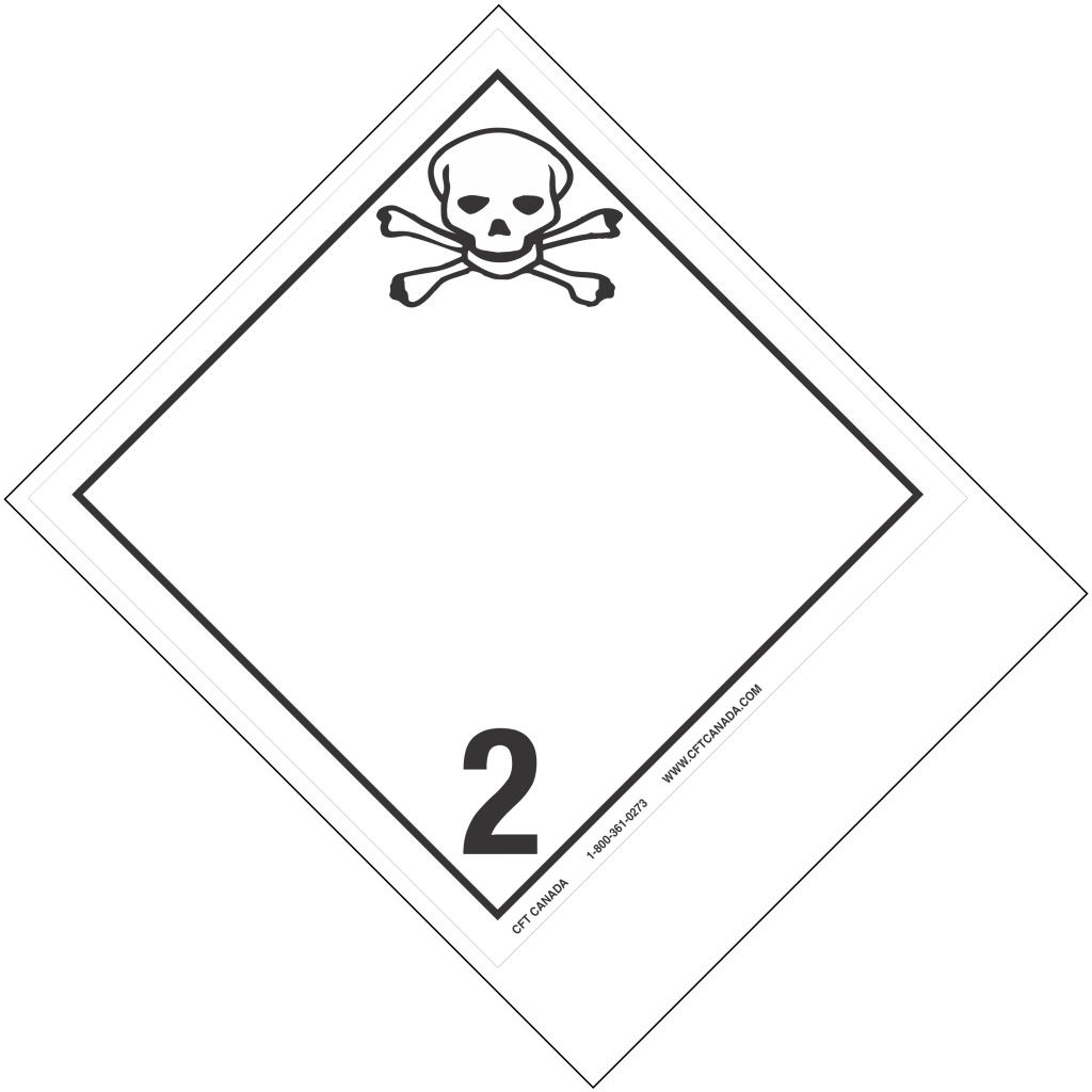 Class 2.3 International TDG Labels with blank tab for proper shipping name – Toxic Gases