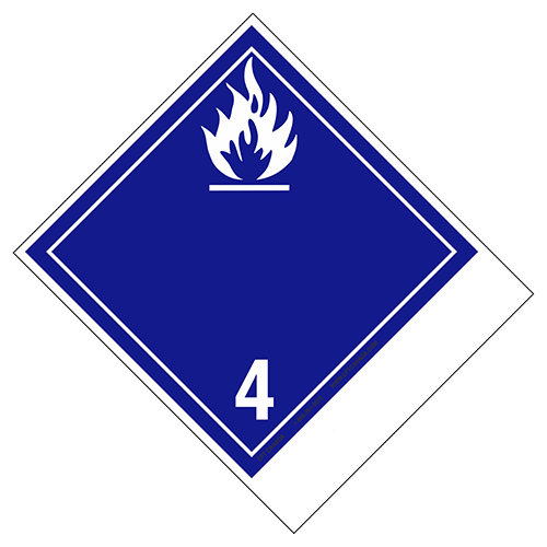 Class 4.3 International TDG Labels with blank tab for proper shipping name – Water-reactive Substances