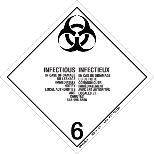 Class 6.2 International TDG Labels – Infectious Substances