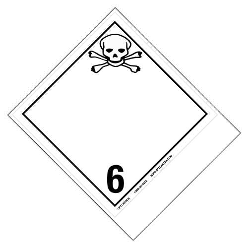 Class 6.1 International TDG Labels with blank tab for proper shipping name – Toxic Substances