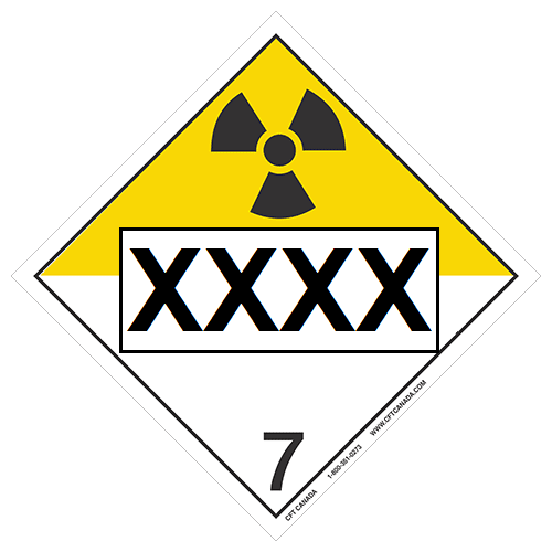 Class 7 International TDG placard – preprinted : Radioactive Materials