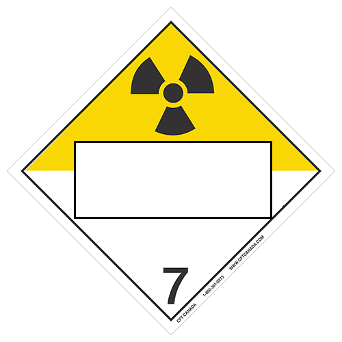 Class 7 TDG International Placard with blank UN box : Radioactive Materials