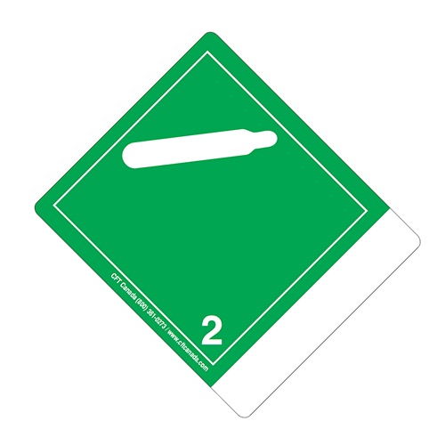 Class 2.2 International TDG Labels with blank tab for proper shipping name – Non-Flammable and Non toxic Gases