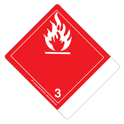 Class 3 International TDG Labels with blank tab for proper shipping name – Flammable Liquids