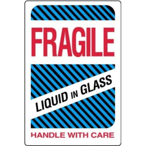 Fragile – liquid in glass Labels