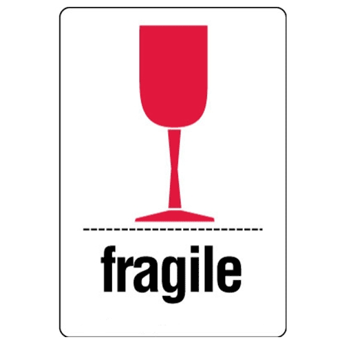 Étiquettes Fragile – coupe rouge