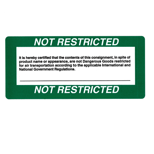 Not Restricted Labels