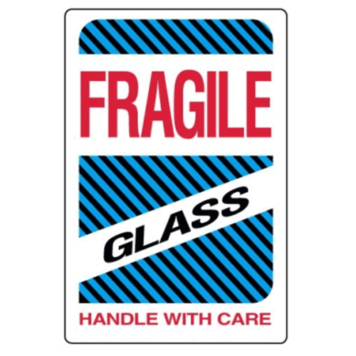 Étiquettes Fragile – glass – handle with care