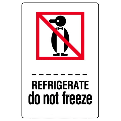 Refrigerate – do not freeze Labels