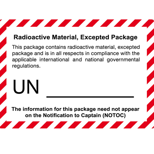 Radioactive Material, Excepted Package Labels